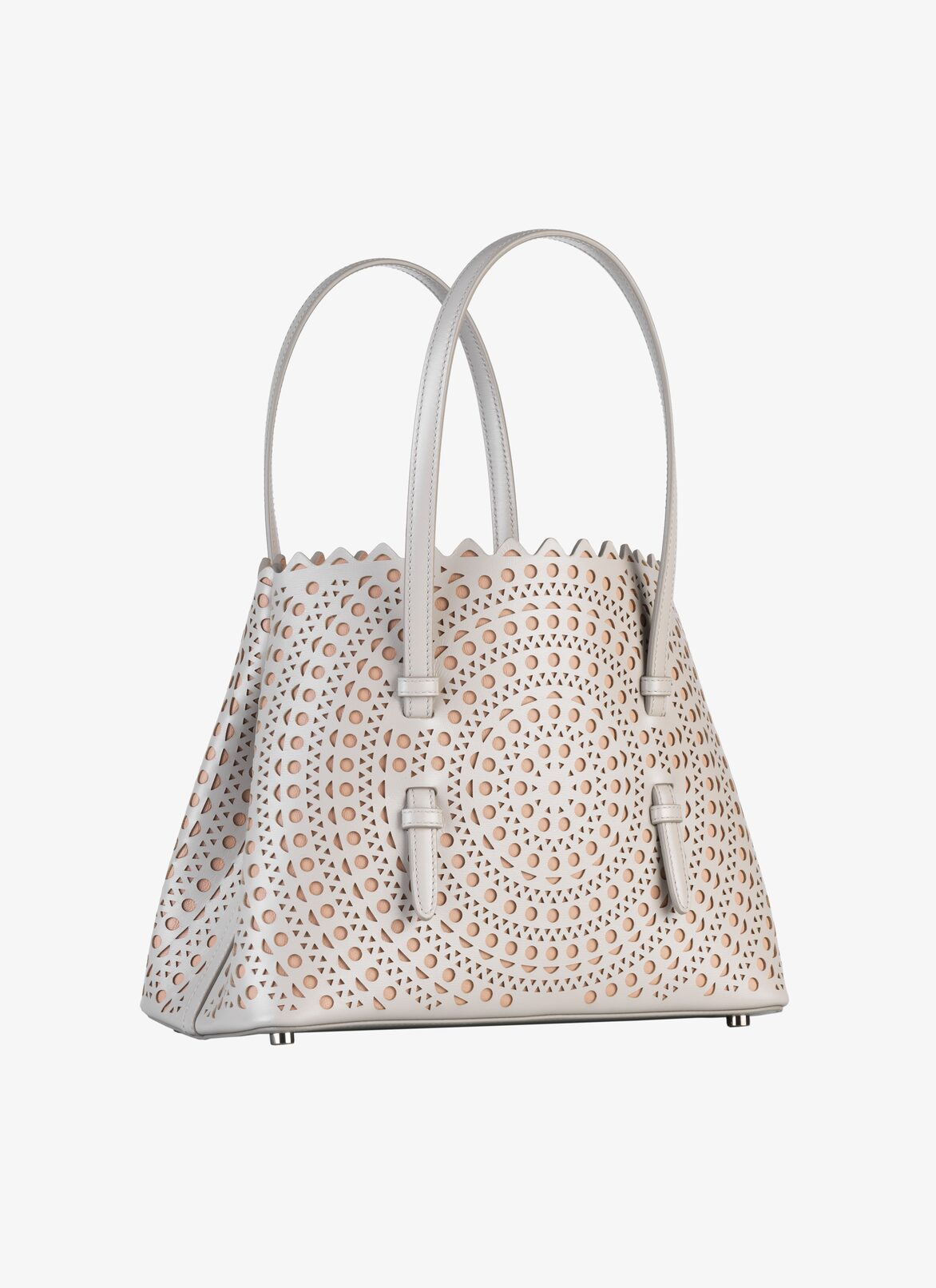 MINA 25 TOTE BAG
 ALAÏA PERLE/SANDY MINA 25 TOTE BAG